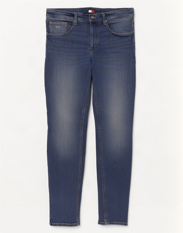 Tommy Hilfiger Uomo Austin Slim Tapered Jeans W33 L34 Cotone Blu