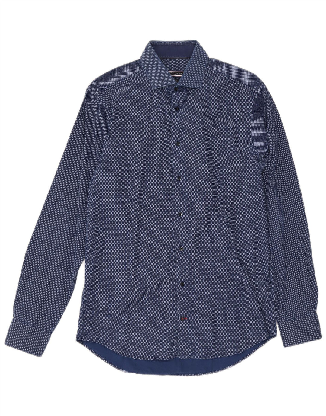 TOMMY HILFIGER Camicia da uomo con motivo astratto taglia 15 1/2 39 blu navy medio