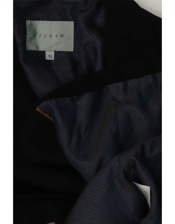 Giacca blazer da donna a 1 bottone Jigsaw UK 14 media nera