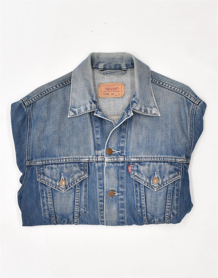 Giacca di jeans da donna LEVI'S UK 14 grande cotone blu