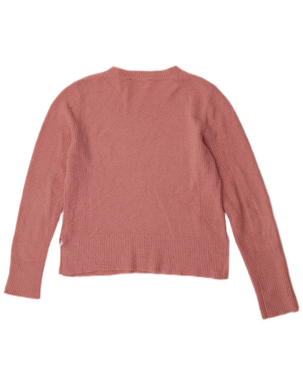 Maglione maglione con scollo a barca da donna Oasis UK 14 Acrilico rosa medio