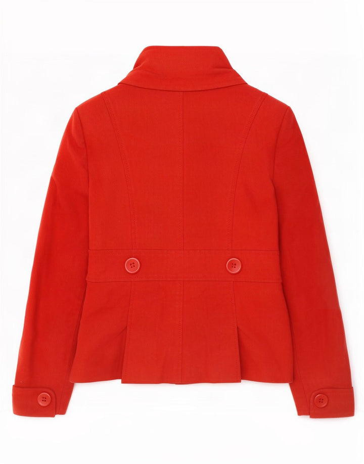 Giacca blazer da donna a 2 bottoni Topshop UK 10 piccola in cotone rosso