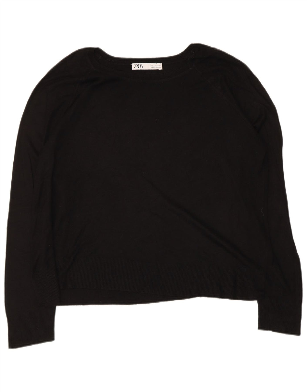 Maglione maglione con scollo a barca da donna Zara UK 14 medio nero