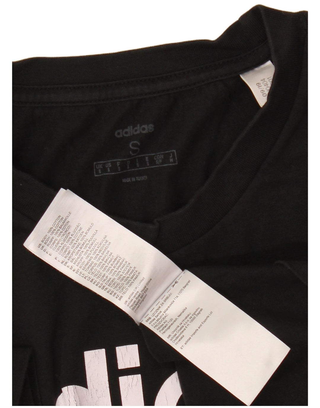 T-shirt grafica da uomo ADIDAS Top piccola in cotone nero