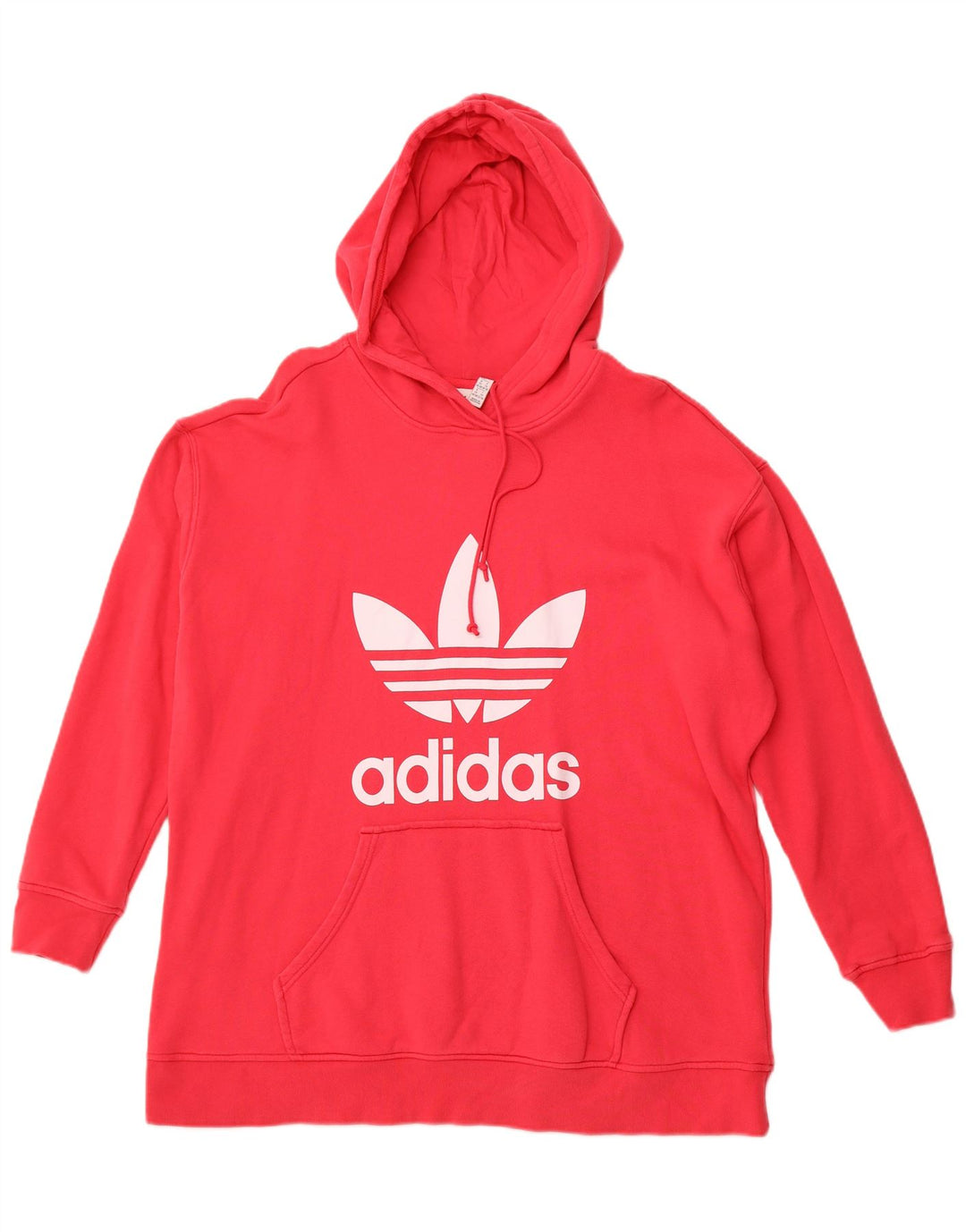 Maglione con cappuccio grafico oversize da donna ADIDAS UK 20/22 XL Cotone rosso
