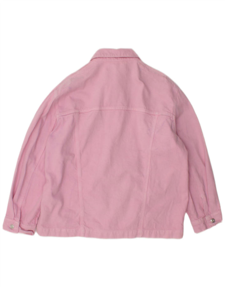Giacca di jeans oversize da donna ZARA UK 10 piccola in cotone rosa