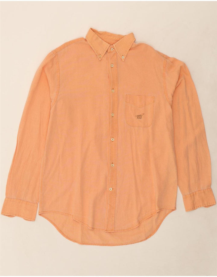 HENRY COTTONS Mens Shirt Size 40 Medium Orange Cotton Vintage Henry Cottons and Second-Hand Henry Cottons from Messina Hembry 