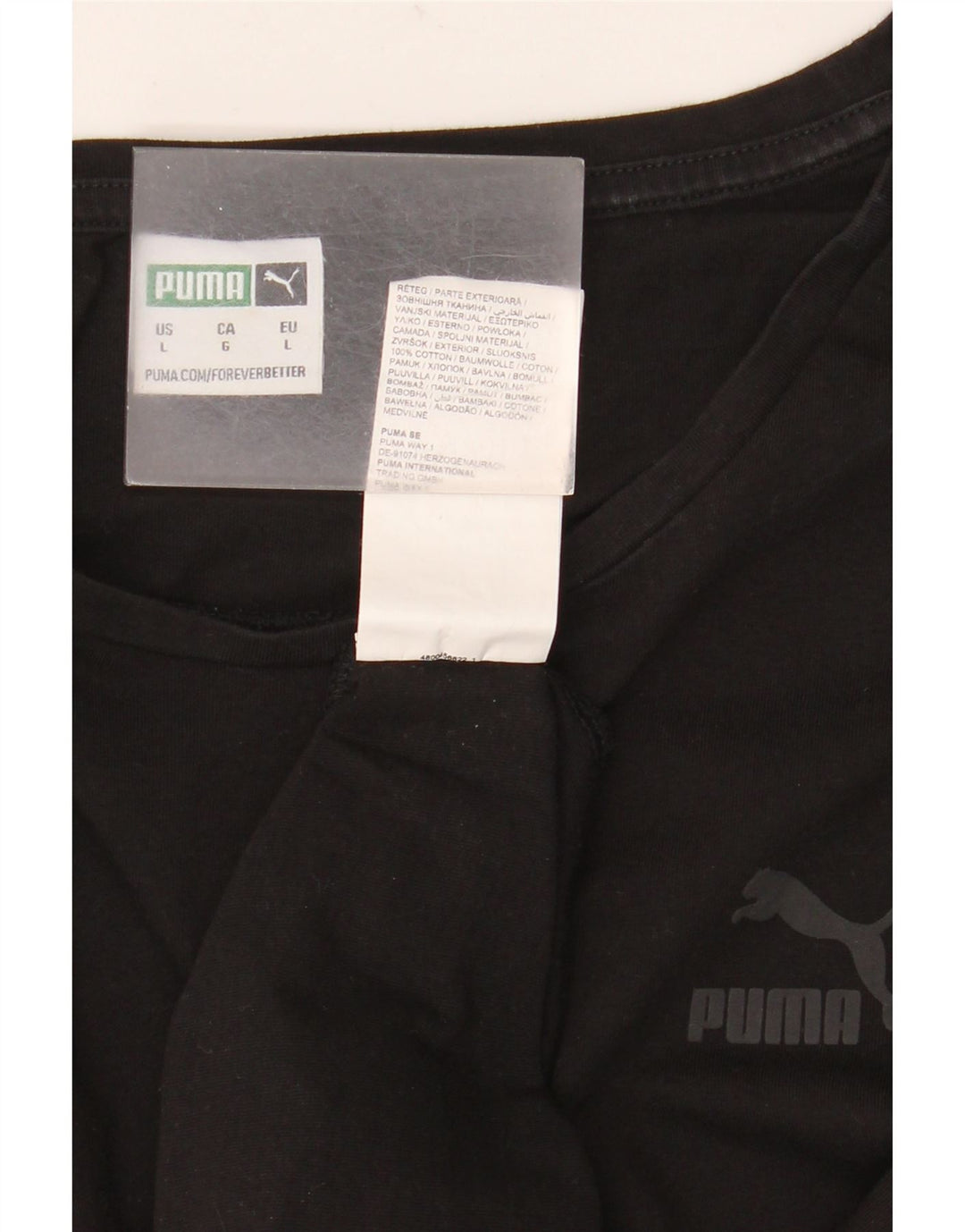 T-shirt da uomo Puma Top Large in cotone nero