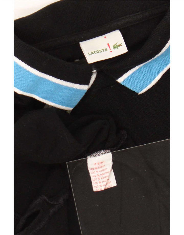 Polo da uomo Lacoste taglia 4 media in cotone color block nero