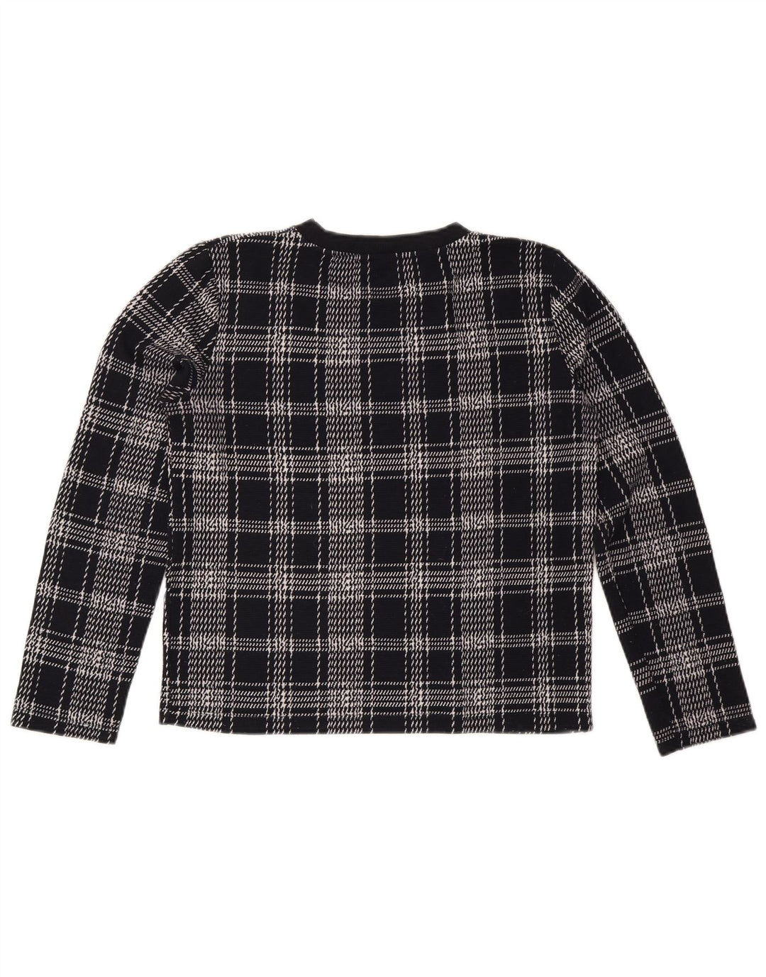 Felpa da Donna ZARA Maglione UK 14 Medium Blu Navy a quadri