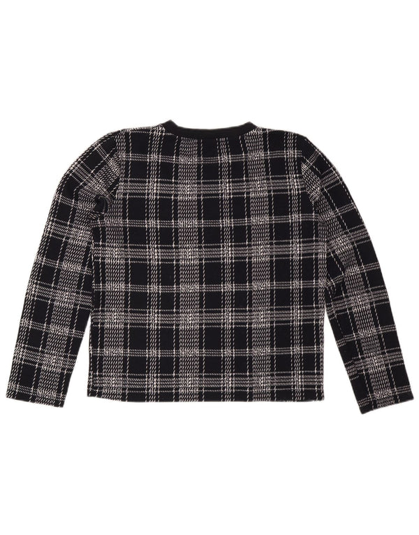 Felpa da Donna ZARA Maglione UK 14 Medium Blu Navy a quadri