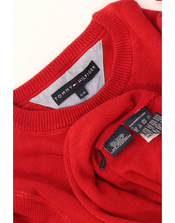 Maglione maglione girocollo da uomo Tommy Hilfiger piccolo cotone rosso