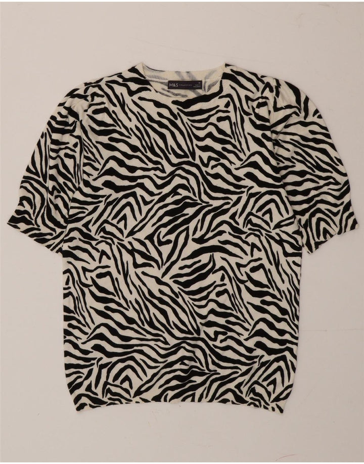 Maglione maglione girocollo da donna Marks & Spencer UK 10 piccolo nero