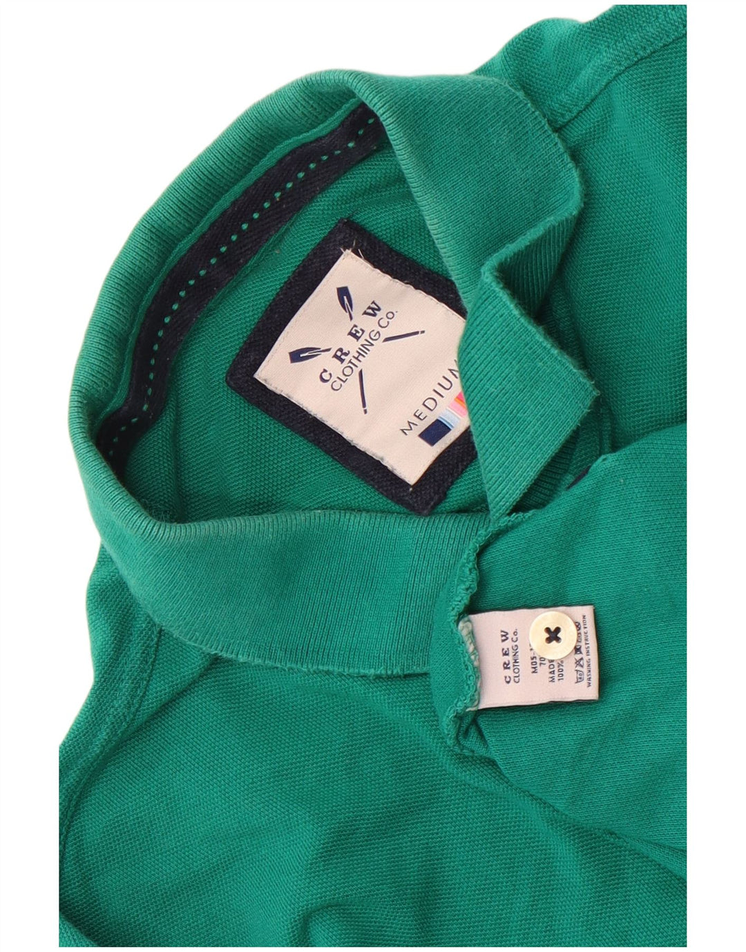 Crew Clothing Polo da uomo in cotone verde medio