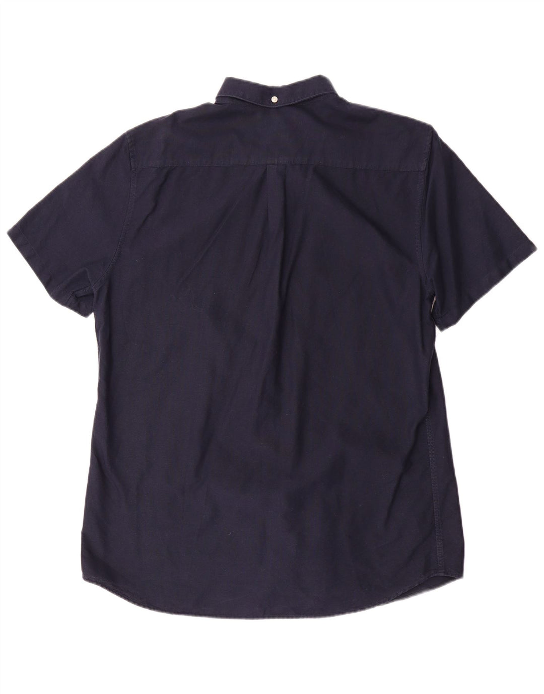 Barbour Uomo Camicia a maniche corte su misura in cotone medio blu navy