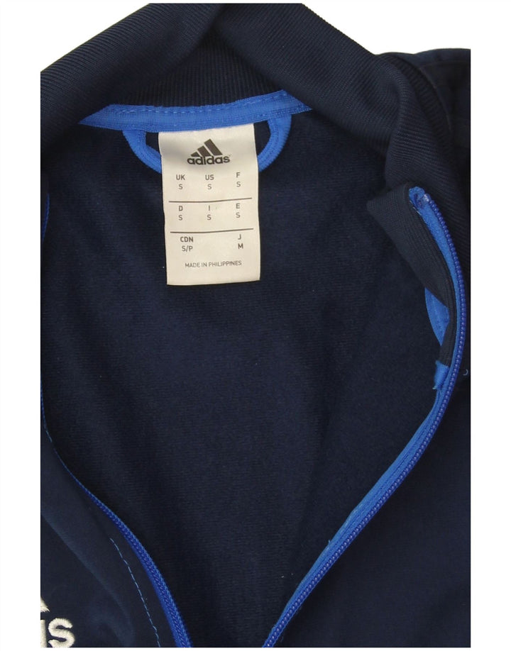 Giacca da ginnastica da uomo Adidas piccola in poliestere color block blu navy