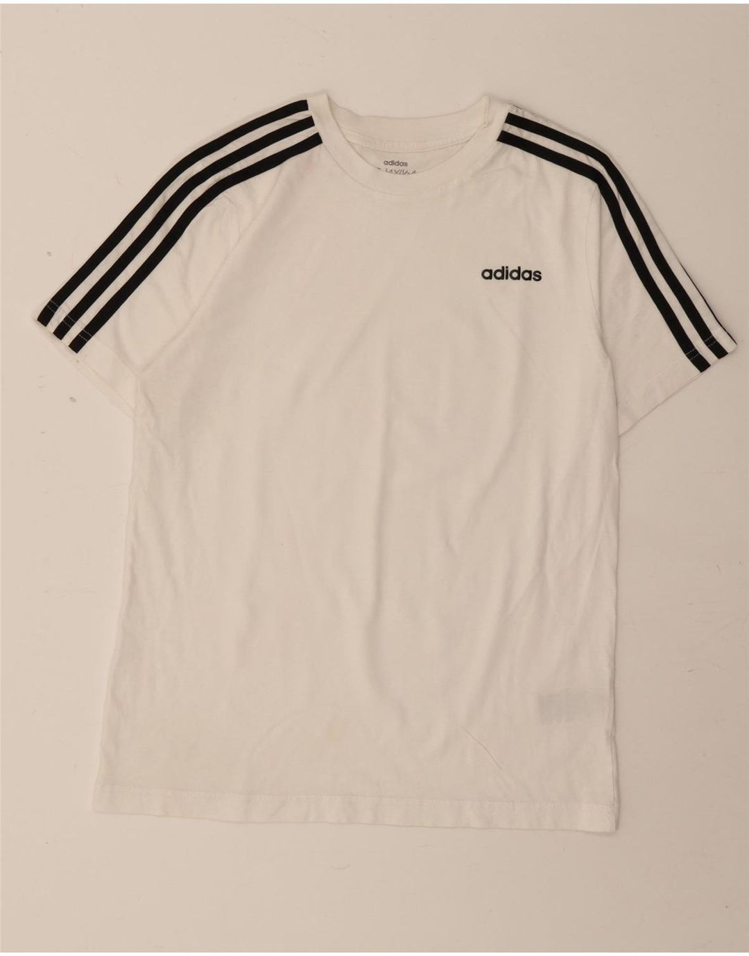 ADIDAS Boys T-Shirt Top 13-14 Years White Cotton
