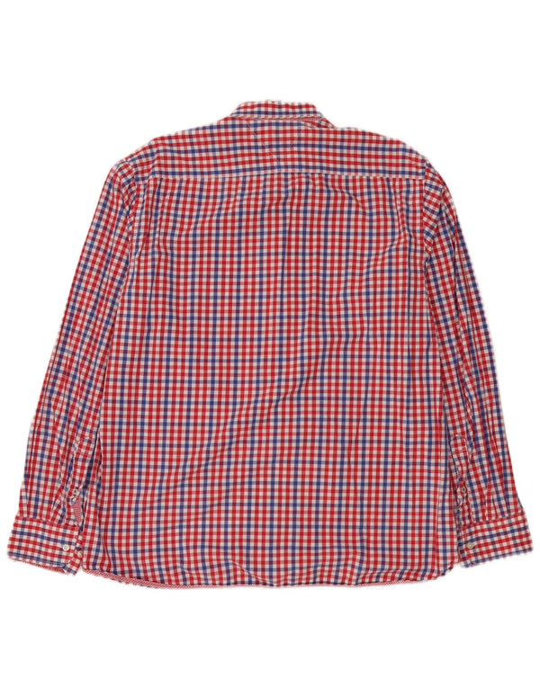 Camicia personalizzata da uomo Tommy Hilfiger XL in cotone a quadretti rosso
