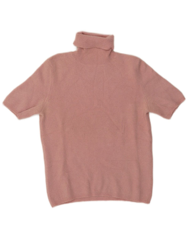 Maglione da donna a maniche corte con collo alto Benetton da donna UK 14 Large Rosa
