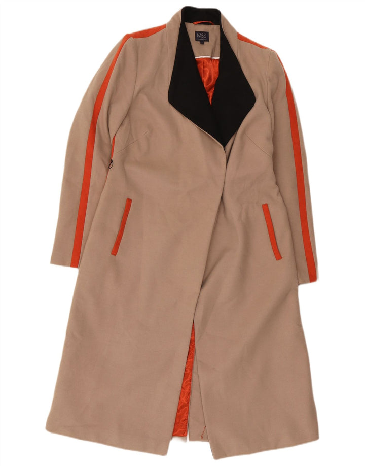 Soprabito aperto da donna Marks & Spencer UK 8 piccolo poliestere color block beige