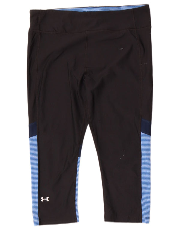 Leggings Capri da donna Under Armour Heat Gear UK 14 Large Black Colourblock