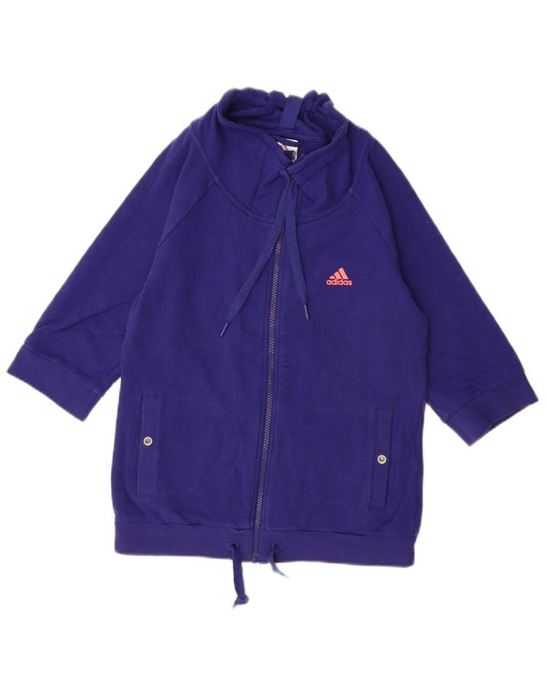 ADIDAS Womens 3/4 Sleeve Sweatshirt Jumper UK 10 Small Blue Cotton