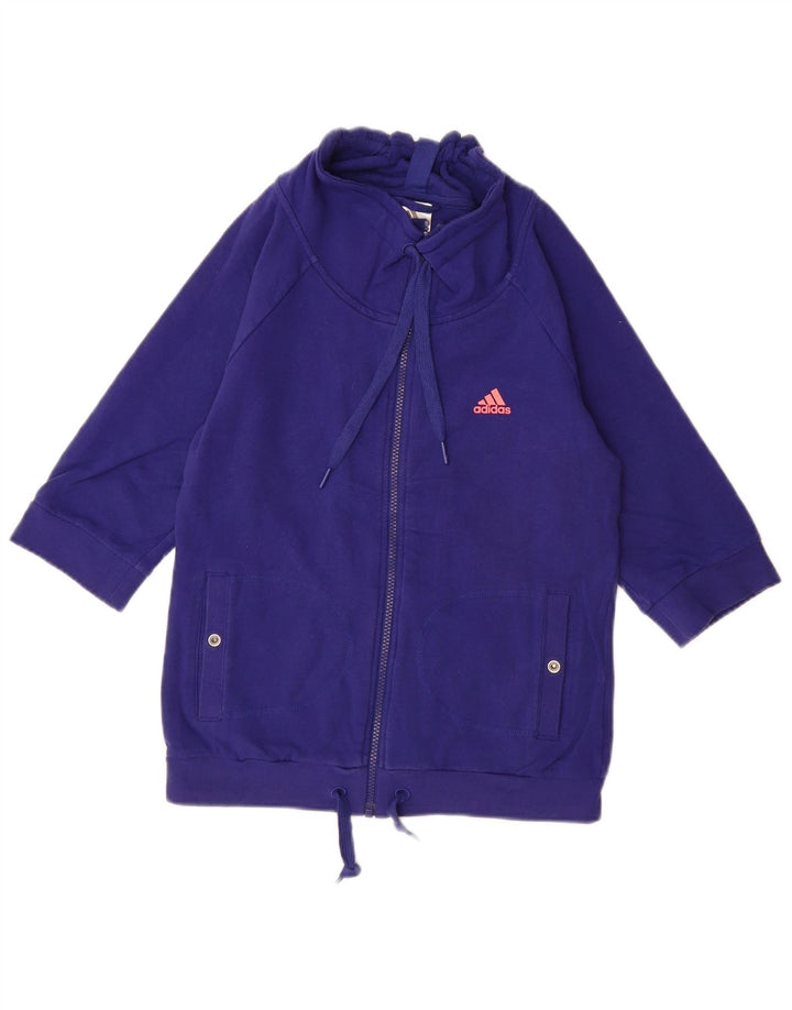 Felpa da donna con maniche a 3/4 ADIDAS UK 10 piccola in cotone blu