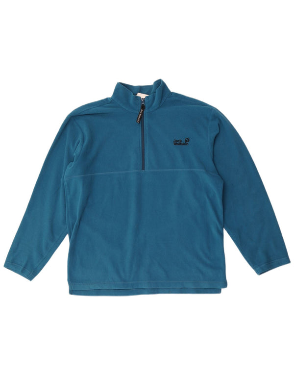 Maglione in pile da uomo con zip e collo Jack Wolfskin UK 36/38 Poliestere blu medio