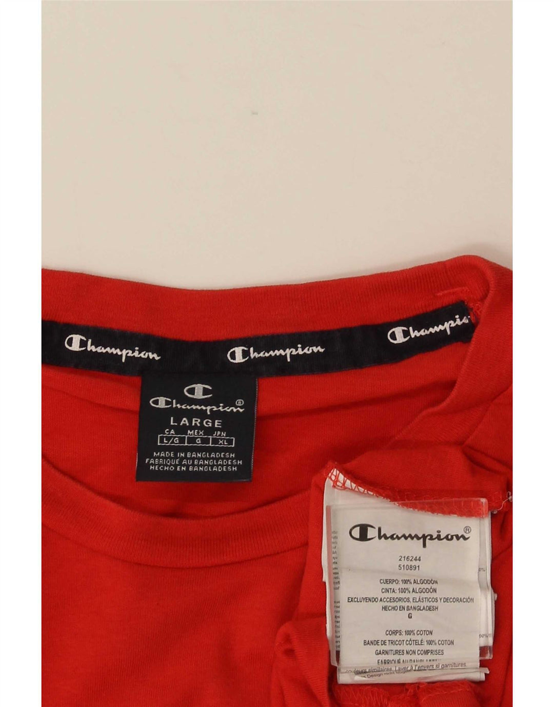 T-shirt grafica da uomo Champion Top grande in cotone rosso