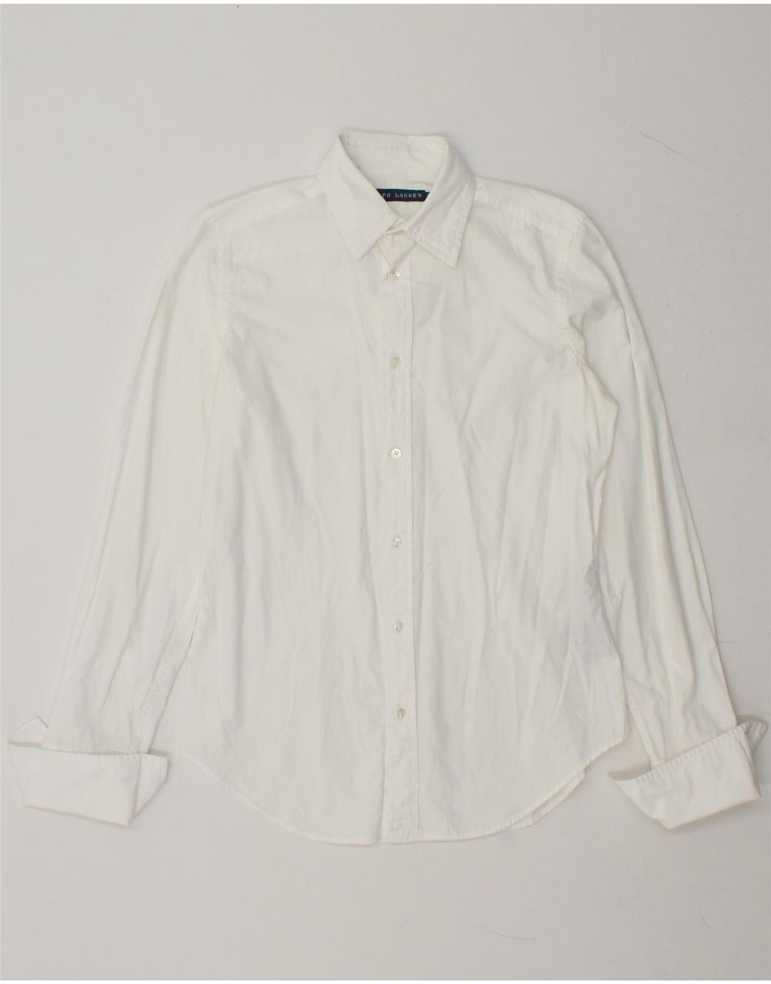 RALPH LAUREN Womens Formal Shirt US 6 Medium White Cotton Vintage Ralph Lauren and Second-Hand Ralph Lauren from Messina Hembry 