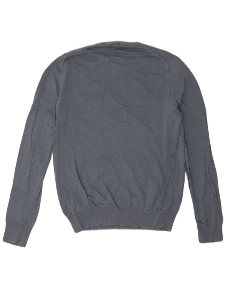 Maglione maglione girocollo da uomo Marks & Spencer piccolo cotone blu