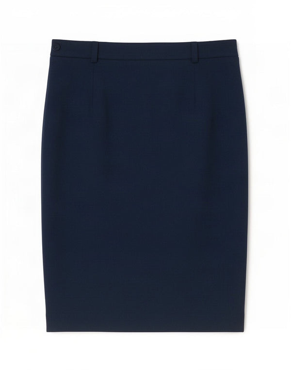 Gonna dritta a vita alta da donna Electre EU 44 XL W32 Lana blu navy