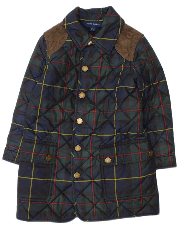 Giacca trapuntata per ragazze Ralph Lauren 3-4 anni a quadri blu navy