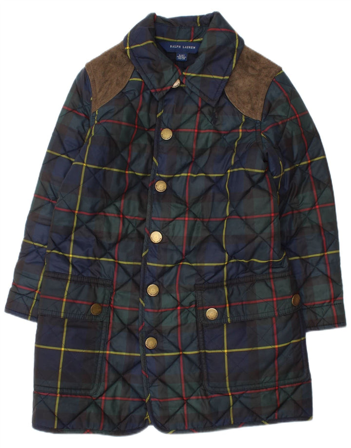 Giacca trapuntata per ragazze Ralph Lauren 3-4 anni a quadri blu navy