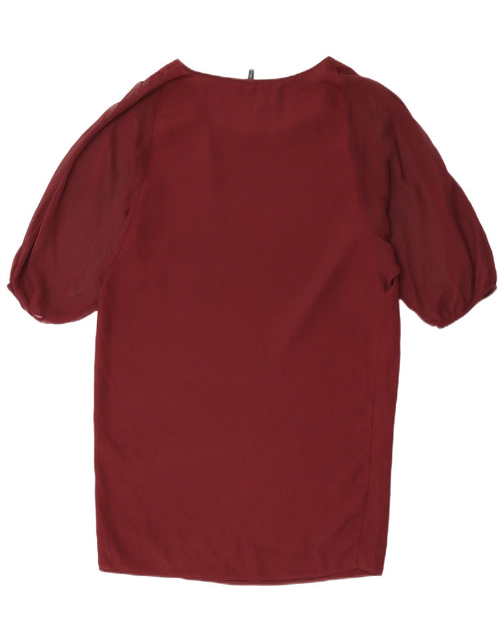 Abito a trapezio oversize da donna Benetton UK 10 piccolo poliestere bordeaux