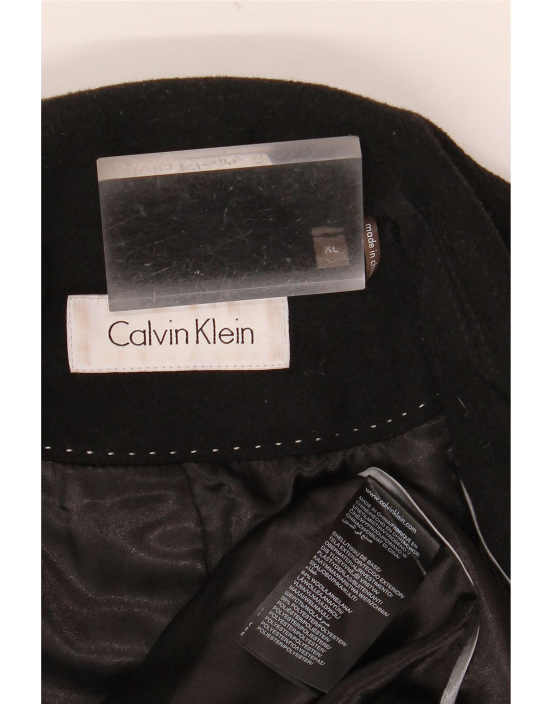 Cappotto da donna Calvin Klein UK 18 XL lana nera