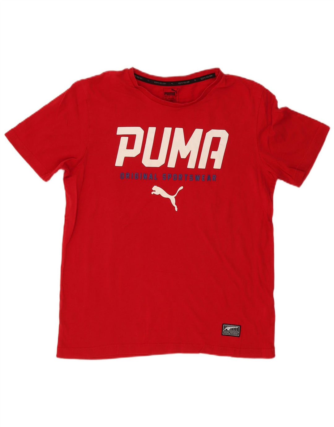 T-shirt grafica da uomo Puma Top in cotone rosso medio