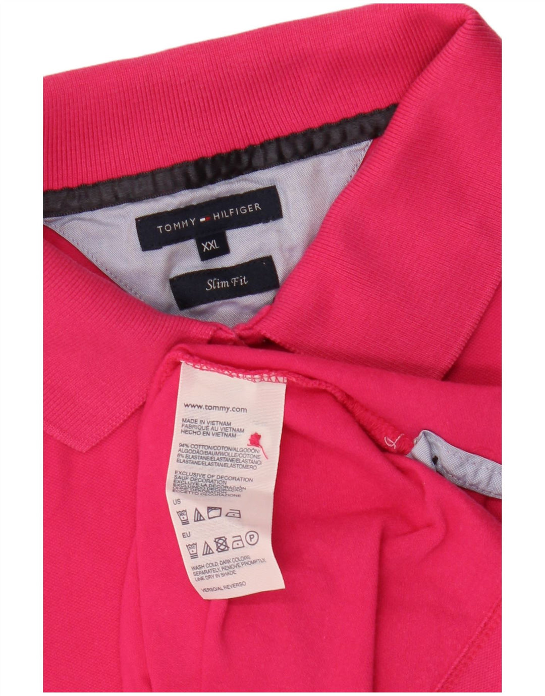 TOMMY HILFIGER Polo da donna slim fit UK 20 2XL cotone rosa