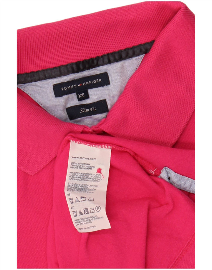 TOMMY HILFIGER Polo da donna slim fit UK 20 2XL cotone rosa