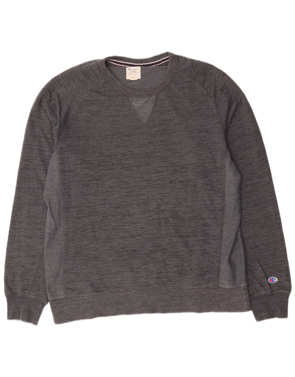 Felpa da uomo Champion Jumper XL in cotone chiazzato grigio