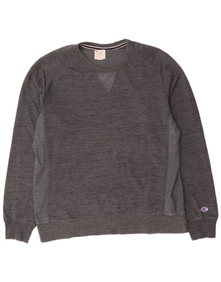 Felpa da uomo Champion Jumper XL in cotone chiazzato grigio