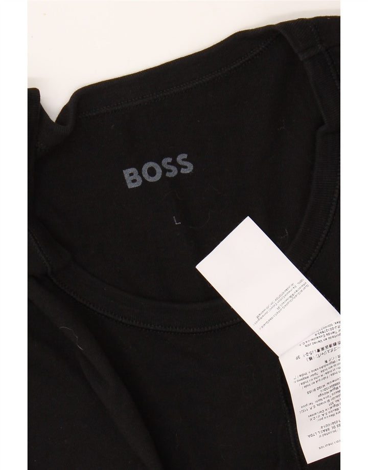 T-shirt da uomo HUGO BOSS grande in cotone nero