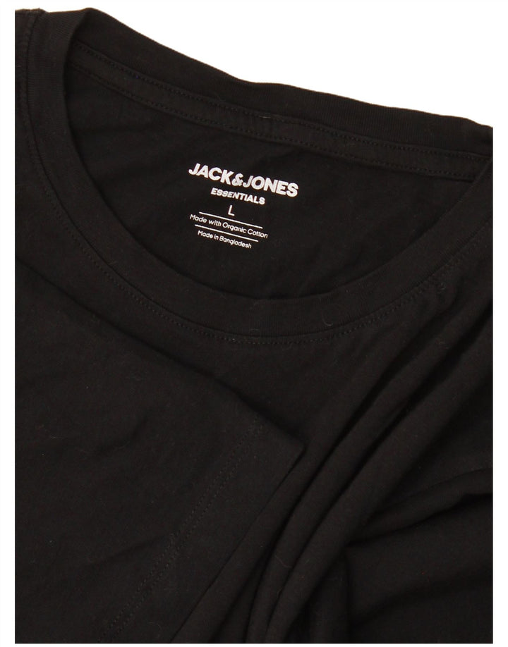 T-shirt da uomo Jack & Jones Top grande in cotone nero