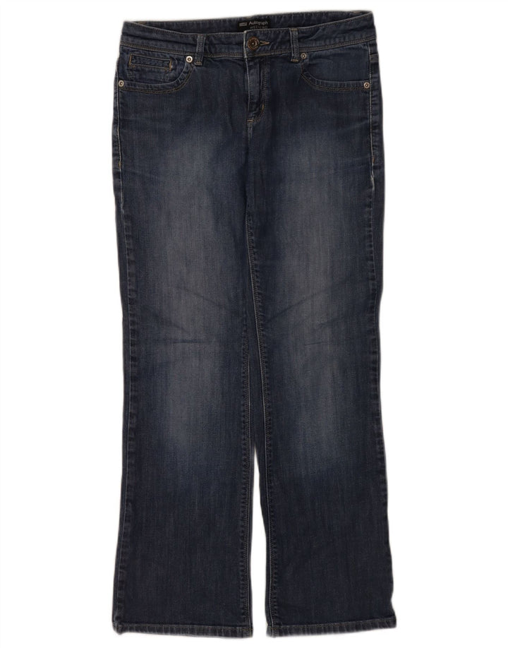 MARKS & SPENCER Jeans bootcut da donna autografi UK 10 piccoli W28 cotone blu