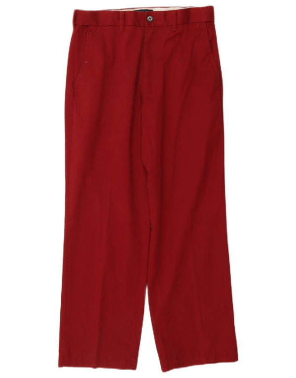 Pantaloni chino dritti Marks & Spencer da uomo blu Harbour W30 L31 Borgogna