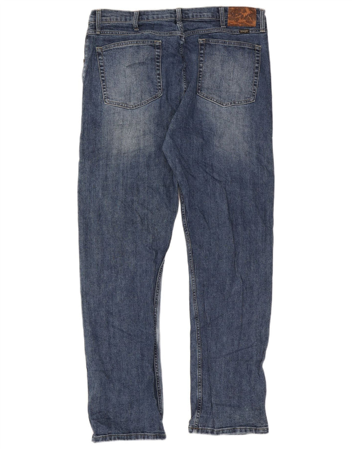 Jeans dritti da uomo Wrangler vestibilità regolare W38 L32 cotone blu