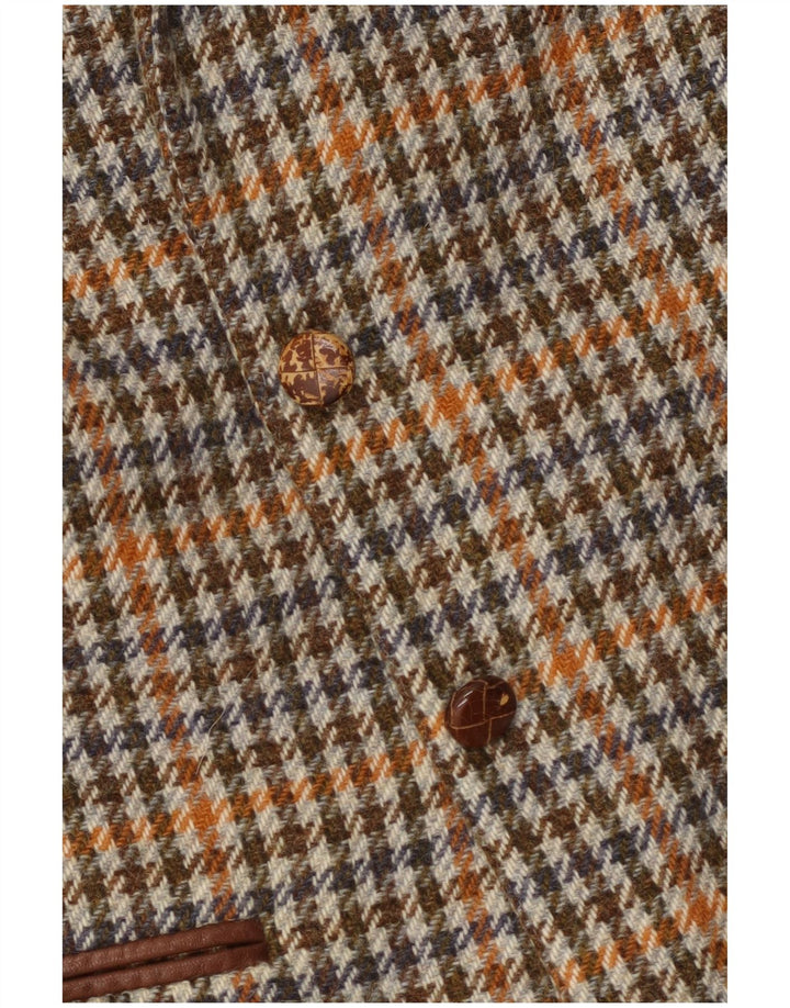 Giacca blazer da donna a 2 bottoni Sportmax UK 12 pied de poule marrone medio