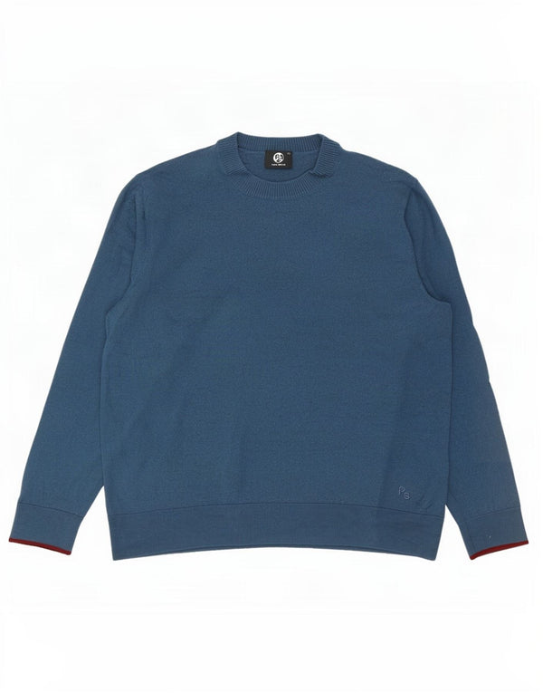 Maglione maglione girocollo da ragazzo Paul Smith 14-15 anni XL lana merino blu