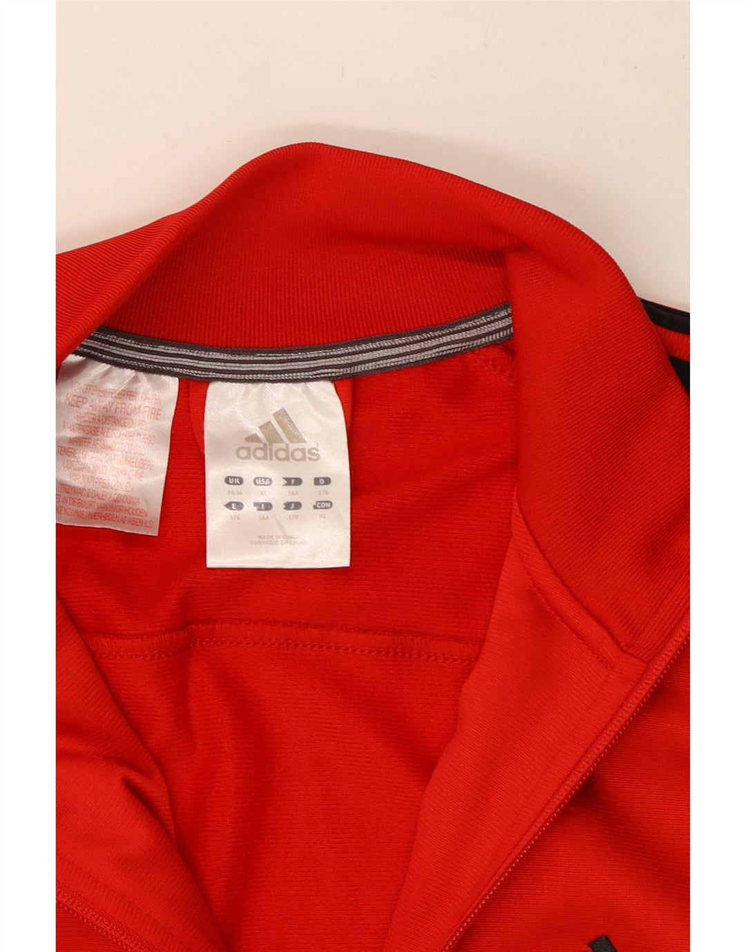 Giacca Top della tuta da ragazzo Adidas 15-16 anni in poliestere rosso