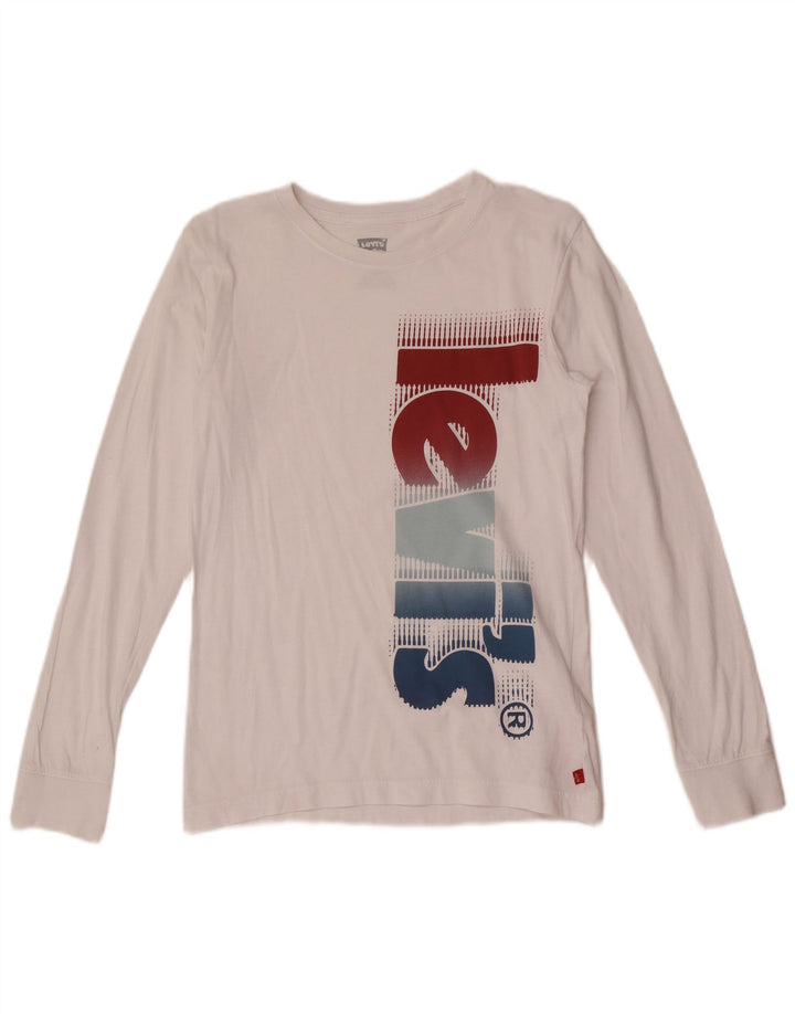 Levi's Boys Graphic Top manica lunga 13-14 anni in cotone bianco